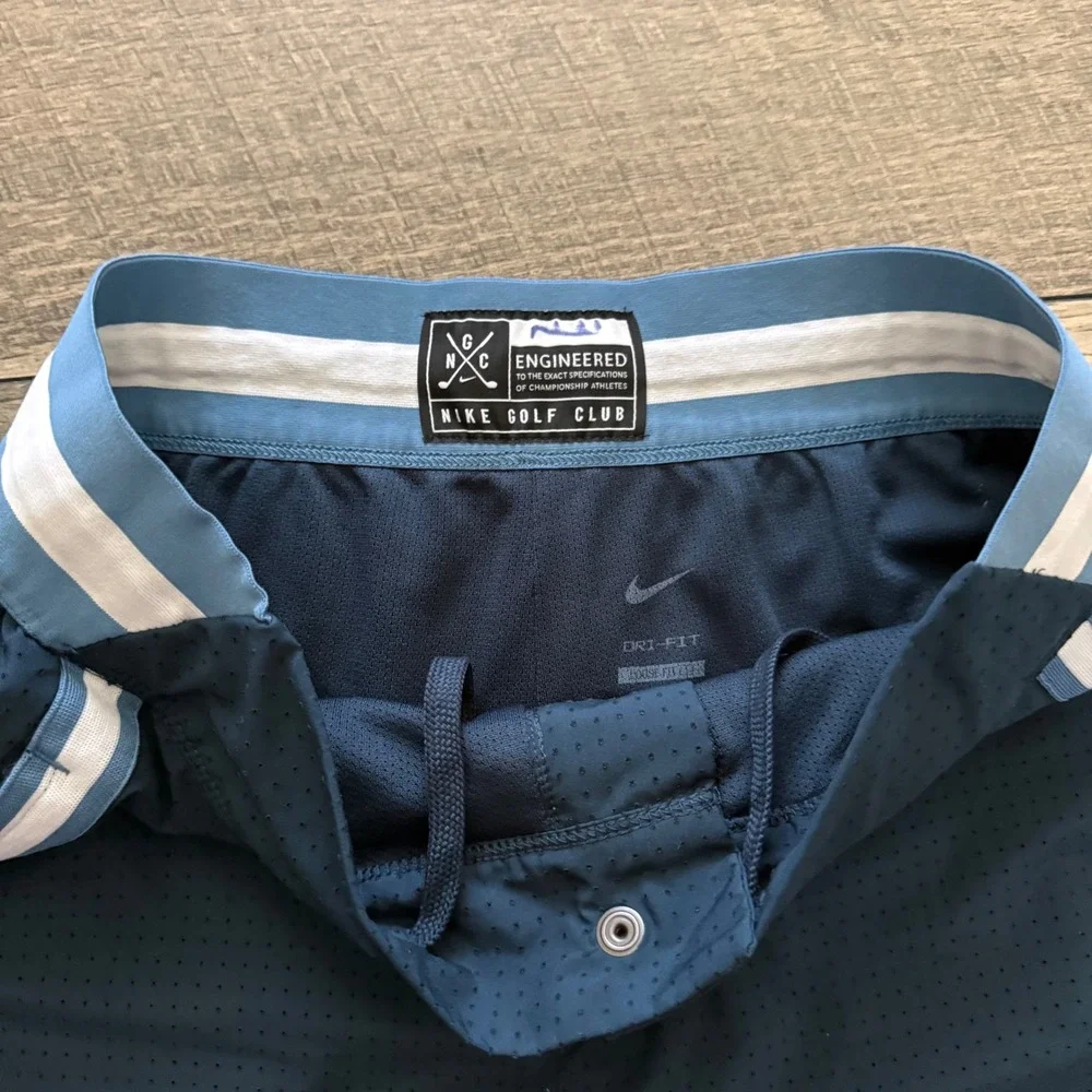 Nike Golf Club Dri-FIT Mesh Shorts Navy Blue Striped Loose Fit Basketball Mens S